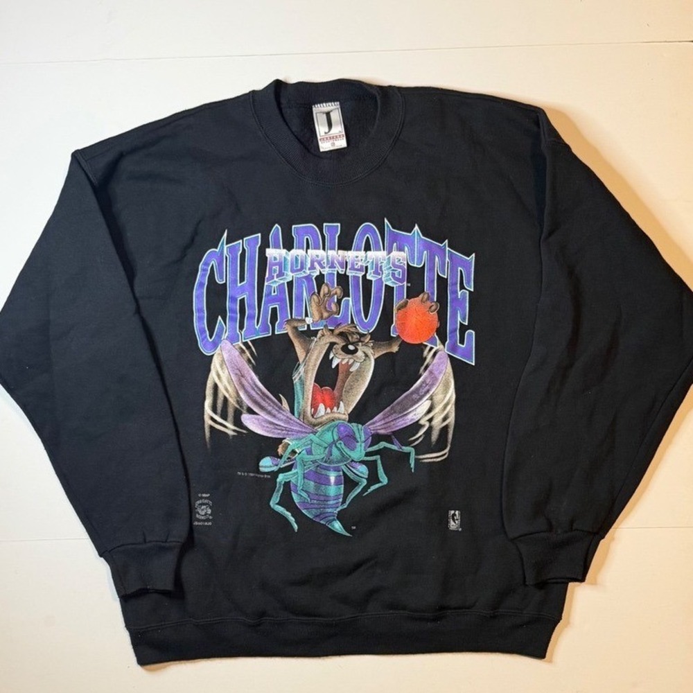 Vintage 1994 Charlotte Hornets Taz Sweatshirt Size XL Looney Tunes NBA USA Rare
